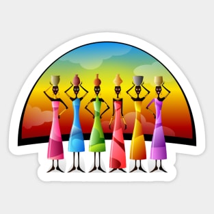 African Women in Colorful Dress Sticker